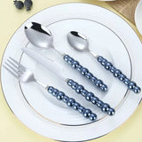 Popxstar  4Pcs/Set Luxury Ceramic Pearl Handle Cutlery Set Knife Fork Spoon Creative Cute Soup Spoon Western Food Steak Knife Spoon Fork