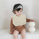 Popxstar 100% Cotton 4-Layer Gauze Retro Lace Ruffle Vest Bib For Boys And Girls Baby Bib Waterproof Baby Bib Baby Vest Bib