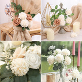 Popxstar spring decor 25Pcs Artificial Foam Dahlia Daisy Flowers with Stem DIY Wedding Bridal Bouquet Table Centerpieces Arrangement Party Decoration
