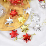 Popxstar 12Pcs Gold Star Christmas Tree Ornaments Ball Xmas Tree Hanging Pendant Christmas Decoration For Home Navidad New Year Gift