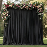 Popxstar Free White Backdrop Curtains for Wedding Parties, Polyester Photography Backdrop Drapes for Birthday Parties Stage