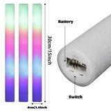 Popxstar 1-50PCS LED Glow Sticks Bulk Colorful RGB Glow Foam Stick Cheer Tube Dark Light for Xmas Birthday Wedding Party Supplies