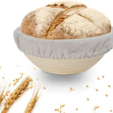 Popxstar  Bread Proofing Basket 9 Inch Round Bread Proofing Basket Box with Bread Linen Cloth for Home Sourdough Bread bread basket,Baking