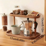 Popxstar 2-Tiers Wooden Storage Shelf Desktop Organizer Desktop Cosmetic Storage Box Dressing Table Storage Rack Bedroom Accessories