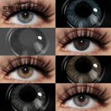 2pcs Natural Black Contact Colored Contact Lenses for Eyes Brown Makeup Lenses Yearly Gray Beautiful Pupils Blue Lens