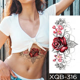Popxstar  Wholesale Waterproof Temporary Tattoo Sticker Flash Tattoos Lip Print Butterfly Flowers Body Art Arm Fake Sleeve Tatoo