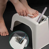 Popxstar  Manicure Pedicure Stool with Grooves Storage Shower Foot Holder Stand Anti-skid Universal Plastic Shaving Toenail Leg Rest Stand
