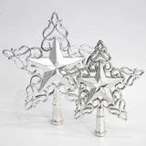 Popxstar Cross-Border New Creative Christmas Decoration Tree Top Star 22cm Plastic Hollow Golden Christmas Tree Five-Pointed Star