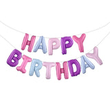 Popxstar  13pcs White Happy Birthday Balloon Foil Letter Ballons Baby Shower Kids Birthday Party Decoration Adult Balloon Banner Globos