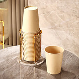 Popxstar Luxury Disposable Cup Storage Holder Water Tea Cups Dispenser Rack Shelf With Longer Stick Mug Display Stand Home Organizer