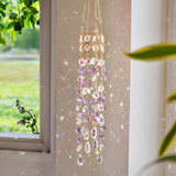 Popxstar  Hanging window sill garden crystal sun catcher, gold-plated design, suitable for indoor and outdoor decoration as well as party