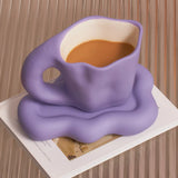 Popxstar Ceramic Mug with Saucer Coffee Cups and Saucers Home Office Tea Cup Coffee Cups Korean Mug Ceramic Plate