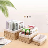 Popxstar burr basket idea Woven Storage Baskets Organizers Kitchen Sundries Storage Baskets Cosmetics Snack Storage Box Desktop Organizer Container