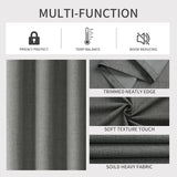 Popxstar Blackout Curtains 350cm Height Room Darkening Curtains for Bedroom 100% Black Out Textured Thermal Curtain Privacy Protection