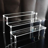 Popxstar  Acrylic Display Stand Pottery Storage Rack Doll Clay Figurine Display Stand Transparent Ladder Makeup Organization Shelf