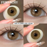 1 Pair Color Brown Contact Lenses for Eyes Yearly Natural Looking Cosmetic Eyes Lenses Cosmetic Beauty Women Lenses
