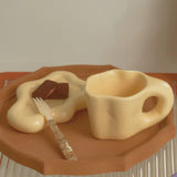 Popxstar Ceramic Mug with Saucer Coffee Cups and Saucers Home Office Tea Cup Coffee Cups Korean Mug Ceramic Plate