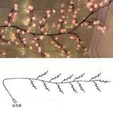 LED Branch Lights Rattan Lights Cherry Blossom Atmosphere Indoor and Outdoor Decorative Styling Lights Bendable Atmosphere Light