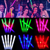 Popxstar 30Pcs Foam Glow Sticks with 3 Modes Colorful Led Flashing Glow Stick Glow in The Dark Party Supplies for Wedding Raves Concert