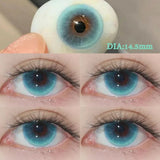 Popxstar  Colored Contact 2Pcs New  Lenses with Myopia Degree Grade 0.00- 8.00 Blue Green Beauty Pupilentes Soft Lens KSSEYE