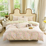 3pc 100% Pure Cotton Down Duvet Cover Set Including 1 Duvet Cover and 2 Pillowcase Soft and Skin Friendly Breathable Bedding Set