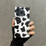 Fashion Cow Stripe Pattern Glossy Back Cover For iPhone 13 14 15 16 17 Pro Max Phone Case