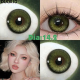 Popxstar 1Pair Hot Sale 2PCS Myopia Colored Contact Lenses Degree Grade 0~-8.00  Green Beauty Pupil Soft Korean Cosplayer