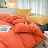 Solid Color Brushed Four Piece Set Home Textile Bedding Three Piece Set Autumn Short Plush Bed Sheets, Duvet Covers, Pillowcases