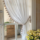 Cream French Romantic Lace Sheer Curtains for Living Room Translucent Privacy Window Drapes Veil Light Filtering Gauzes Tulle