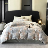 Popxstar  Vintage Green Botanical Flowers Duvet Cover Set 600TC Egyptian Cotton Luxury Soft Bedding Set Fitted Sheet Bed Sheet Pillowcases