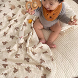 Popxstar Newborn Bear Print Blanket Pure Cotton Double Gauze Blanket Baby Blanket Bath Towel Baby Blanket Baby Swaddle