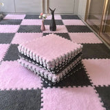 Popxstar 20Pcs Soft Plush Baby Play Mat for Winter Crawling, Interlocking Foam Tiles Rug for Kids Room and Living Room 30x30cm