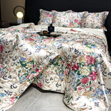 Popxstar  new high-end luxury silky Sleeping naked digital printing washed silk style Bedding Set Duvet Cover Bed Sheet Pillowcases