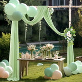 Popxstar Chiffon Wedding Arch Draping for Ceremony Reception Decorations Pink Sheer Fabric Curtains for Party Stage Bridal Shower