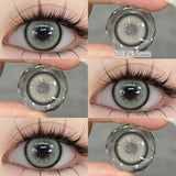Popxstar 2PCS Big Grey Contact Lenses for Eyes Myopia Colored Contact Lens Natural Brown Pupils Gradient Contact Lens Black Lens