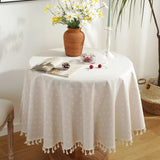 Popxstar Printing Tassel Tablecloth Stain Resistant Dust-Proof  Table Cover for Kitchen Tabletop Home Dining Table Decoration Accessories