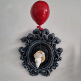 Popxstar Resin Wall Hanging Mirror with Hand & Balloon Sculpture - Unique 3D Home Decor Art for Living Room Collectible Decor