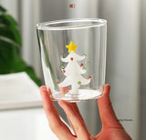 Popxstar 1pc Christmas Tree Mug Cute Cup Glass Cups  Glass Mug  Coffee Mug Home Decoration Christmas Gift Christmas Decoration 300ml