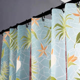 EVA Fabric Shower Curtain Palm Tree Printed Waterproof Bathroom Curtain with Hooks Water Resistant