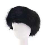 Popxstar New Winter Headbands Hat for Women Faux Fox Fur Hat Female Outdoor Thick Furry Warm Beanies Hat Cold-proof Snow Ski Cap