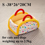 Portable Small Cat 2.5 kg Kennel Closed Warm Cat House Dog Kennel Semi-closed Bed Winter Car Cat Kennel Out Carrying Pet House
