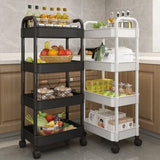 Popxstar Trolley Organizer Auxiliary Cart With Wheels Kitchen Furniture Cabinet Storage Rack Mobile Plastic Bookshelf Vegetable Basket