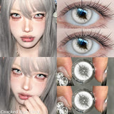1 Pair New Crazy White Cosplay Lenses Contact Lenses Anime Black Eyes Soft Lenses Halloween Party Contacts Fast Shipping