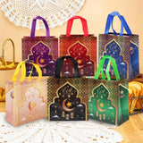 Popxstar  Eid Mubarak Gift Bags Ramadan Kareem Candy Cookie Packaging Bag Islamic Muslim Festival Party Decoration Non-Woven Tote Handbag