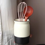 Chopstick Barrel, Ceramic Household Water Drainage Tableware Barrel Kitchen Knife and Fork Storage Rack