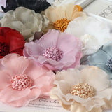 Popxstar 10PCS/Lot 10CM Large Handmade Chiffon Fabric Artificial Flower For Wedding Dress Clothing Hats Headdress Decoration DIY