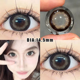 Popxstar 2Pcs Brown Colored Contact Lenses with Prescription Myopia Degree0.00-8.00 Nature Lens Eye For 2024 Year New Hot Sale