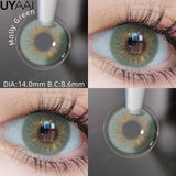 Popxstar 2PCS Colored Green Contact Lenses for Eyes Brown Natural Lenses Gray Pupils High Quality Eye Contacts for Women Makeup-New