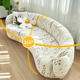 Stretch Shaped Sofa Protector for Living Room Semi-Circular Curved Couch Cover Soft Leaves Sectional Jacquard Sofa Slipcover