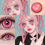 Color Contact Lens 1 Pair Korean Lenses Natual look Color Contact Lenses for Eyes Cosplay Lenses Big Eye Make-up Pink Lens